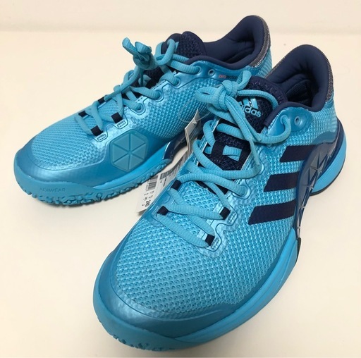M【未使用品】タグ付き adidas アディダス テニスシューズ バリケード 24cm ブルー レディース スニーカー 靴