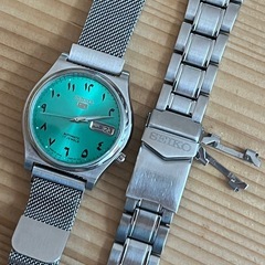 セイコー 5　SEIKO　自動巻き　腕時計　ターコイズブルーの画像