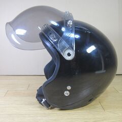使用僅少美品　KCI バイク乗車用スモールジェットヘルメット　黒　フリーサイズ57-60㎝の画像