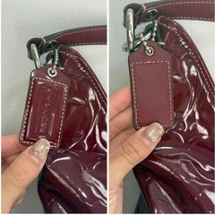 COACH ワインレッド 2way ショルダーバッグの画像