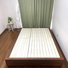 無印良品　MUJI　ダブルベッド　フレーム　収納付きの画像