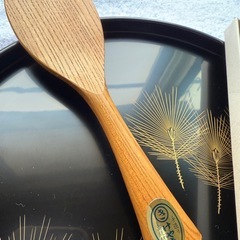 【美品】
輪島塗盆　けやきしゃもじ・箸セットの画像
