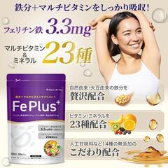 【女性に人気】FePlus フェリチン鉄で効率補給！マルチビタミン 栄養機能食品の画像
