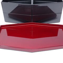 重箱 六角ツインオードブル ルイール 2段セット 合成漆器の画像