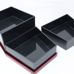 重箱 六角ツインオードブル ルイール 2段セット 合成漆器の画像