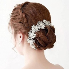【新品】髪飾り 花 百合 ヘアアクセサリー ヘッドドレス クリスタル 子供 大人の画像