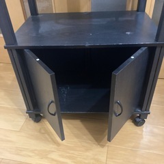 カート 収納ボックス 棚 ブラック 黒 家具 シェルフ　ゴロ付きの画像
