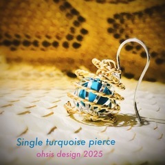 ハンドメイドのターコイズピアスです(片耳用)の画像
