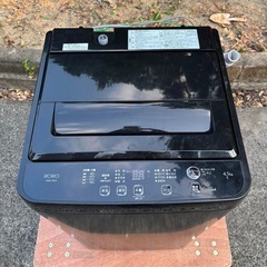 💥福岡市内配送設置無料 🌈2025年製🌈　ヤマダオリジナル 全自動洗濯機 洗濯：4.5ｋｇ 幅57.5cm 一人暮し向け ステンレス槽 槽洗浄 RORO YWMT-45LK ブラックの画像