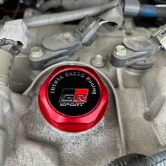 GR SPORT トヨタ TOYOTA GAZOO Racing アルミニウム オイル フィラー キャップ アルマイト加工 レッド 赤 TRDの画像
