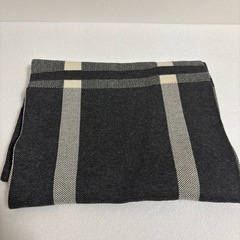 マフラー メンズ ストール 大判 秋冬 男性用 ニット 防寒 暖かい グレーの画像