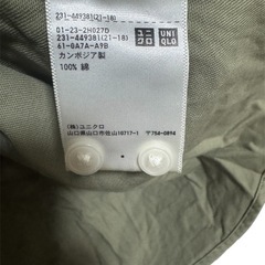 【ユニクロ】 長袖シャツ M オリーブグリーンの画像
