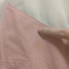エプロン　ピンク×ベージュ・グレーの画像