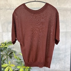 UNIQLO ライトシアーボートネックセーター　S 5分袖 ワイン　薄手　無地の画像