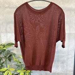 UNIQLO ライトシアーボートネックセーター　S 5分袖 ワイン　薄手　無地の画像
