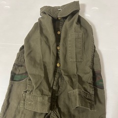 【美品】子ども用ミリタリーロンパース　90 長袖　長ズボンの画像