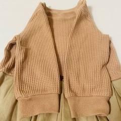 【petit main】タックペプラムテレコ長袖Tシャツ　110サイズの画像