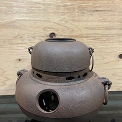 茶道具 茶釜 風炉釜 あじろ鉄 茶道 工芸品の画像