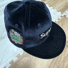 Supreme Velour Box Logo New Era Blackの画像