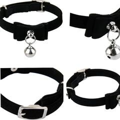 猫ちゃんスエード調の首輪（新品）ブラックの画像