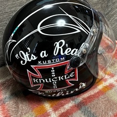 ナックルヘッド　ヘルメット 黒 クリアシールド付きの画像
