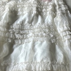 フリル付きシースルーシャツ ホワイトの画像