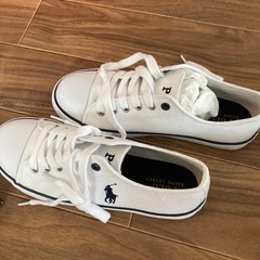 POLO RALPH LAUREN スニーカー 23cm ジュニア キッズ ラルフ 白紺の画像