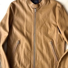 XL美品‼️メンズビギベージュ ラムレザー ジャケット‼️の画像