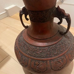 銅器　双耳　花瓶　吉秀 
の画像
