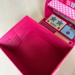 折りたたみ式おままごとお片付けボックスピンクの画像