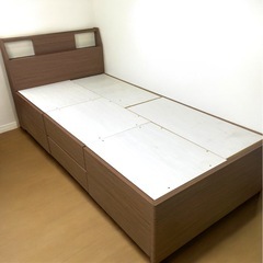 ニトリ ベッドフレーム シングルサイズ アザン3 　収納 コンセント付き /①の画像