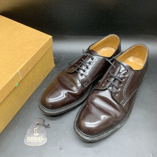 REGAL リーガル 25.5㎝ 革靴 ビジネスシューズ　プレーントゥ BR ブラウン 茶色 本革 REGAL メンズシューズドレスシューズ