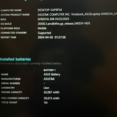 Asus Vivobook Ryzen5-7530U 16GB 512GBの画像