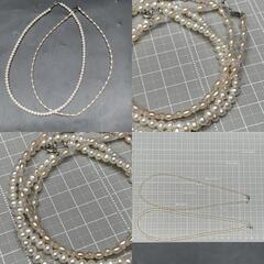 Z278　テリ艶◎本真珠 パールネックレス2本おまとめ シルバー SILVER925刻印 レディースアクセサリー　総重量16.3g 中古 美品の画像