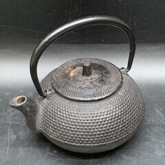 H320　南部鉄器 鉄瓶 アラレ模様/鉄器/金属工芸/湯沸かし/...