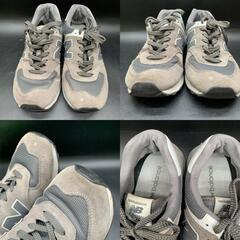 N374　New Balance ニューバランス ML574ESN スエード メッシュ スニーカー size27cm/グレー メンズシューズ　靴の画像