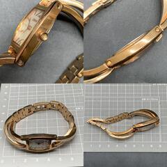 I343　不動　DKNY ダナ・キャラン ニユーヨーク レディース ステンレス2針クォーツ レディースウォッチ　腕時計　ゴールドカラー　※ベルト金具不良の画像
