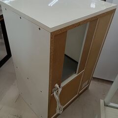 リユースのサカイ栃木店★ジモティ割あり★  レンジ台 白/ワインレッド W59.5×D45×H86 クリーニング済み TC10985の画像