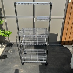 1194😸 スチールラック スチール棚 キャスター付の画像