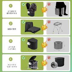 簡易トイレセット 防災グッズ トイレ アウトドア 持ち運び 組立簡単 ブラックの画像
