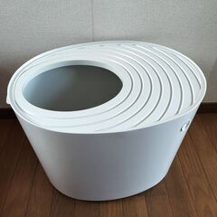 【受付終了】アイリスオーヤマ 上から猫トイレ アイボリー【美品】タダですの画像