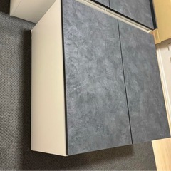 【新品未使用】LIXIL ノクト 吊戸収納 ブラックスタッコ 幅90・70cm 高さ70cm 2台セット 引取限定（三重県津市）の画像