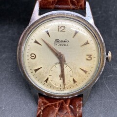 O328 可動 Mondia（モンディア）アンティーク 手巻き 腕時計17 JEWELS INCABLOC　SS 2217 212メンズウォッチ　ベルト社外の画像