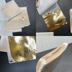G367　24金 金箔シート100枚 アートデコレーション GOLD 金ぱく 彫刻 絵画用 ライトゴールデンリーフペーパーの画像