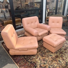 レザーソファセット　ピンクベージュ　さくら色の画像