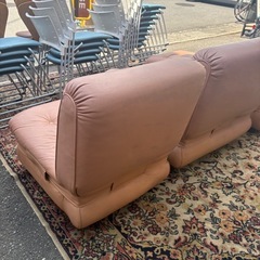 レザーソファセット　ピンクベージュ　さくら色の画像