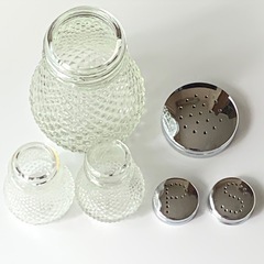 【昭和レトロ】  調味料入れ　ガラス製　3点セットの画像