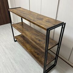 【中古・組立済品】北欧風おしゃれオープンシェルフ 幅120cm×3段（木製×スチール製/ZHZJ）の画像