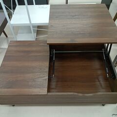 リユースのサカイ栃木店★ジモティ割あり★ NITORI リビングテーブル ブラウン W100×D60～88×H37.5～61 クリーニング済み TC10991の画像
