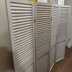 荻原　ルーバー　シャビーウッドファニチャー　パーテーション　4連の画像